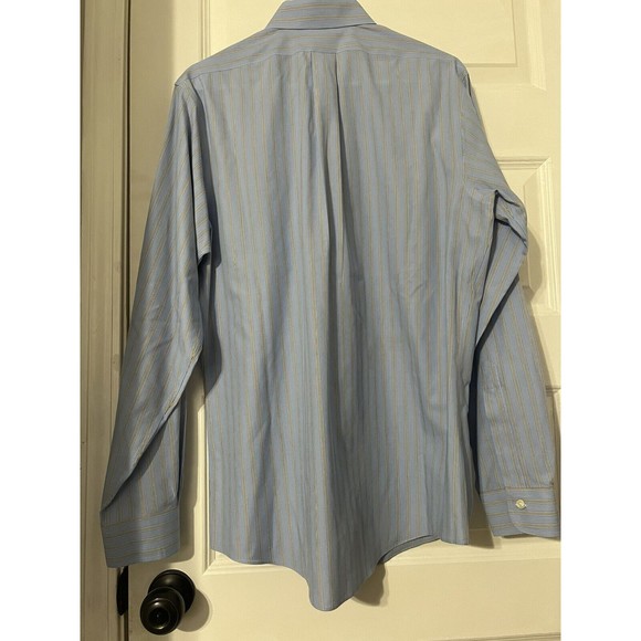 Brooks Brothers Mens Button Up Long Sleeve Shirt Blue 15 1/2-35 Slim Fit - Picture 5 of 6